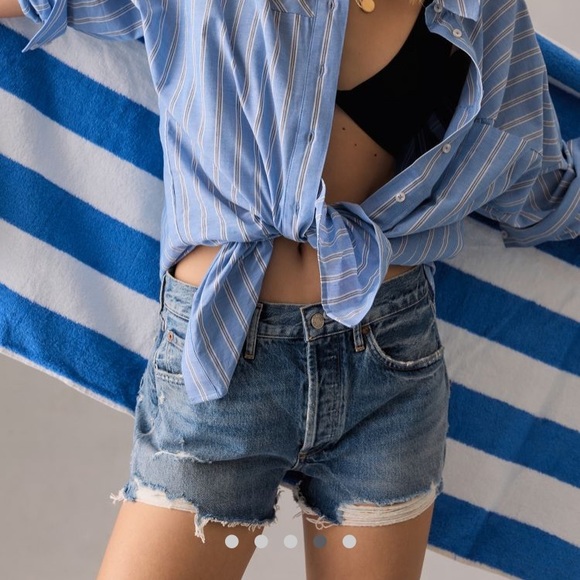 AGOLDE Parker Vintage Cut-Off Denim Shorts in color clutch NWT - Picture 3 of 11